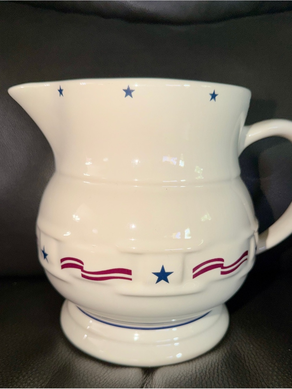 Vtg Longaberger Pottery 2 Qt ALL-AMERICAN PITCHER, MADE IN USA and 2 votives